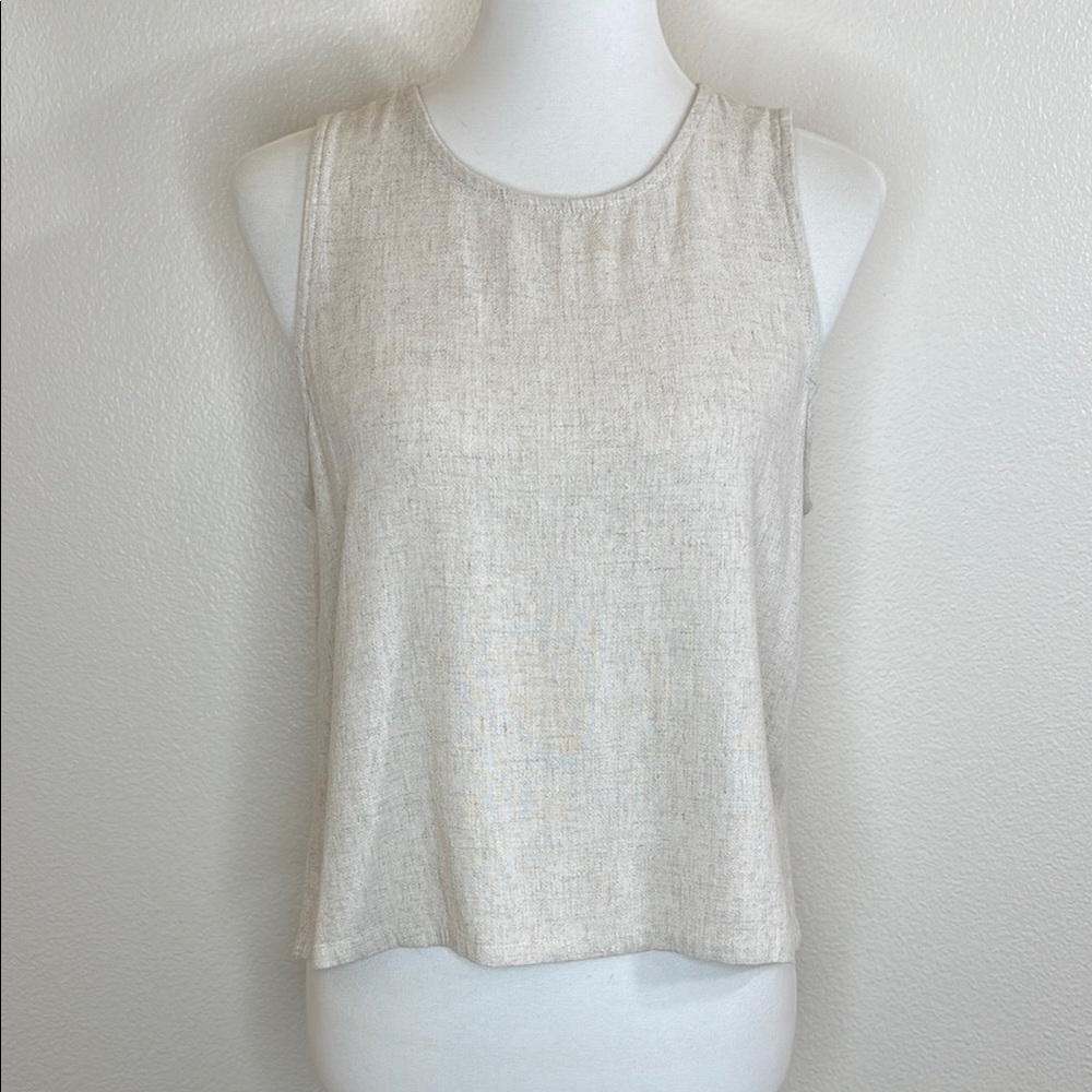 Lulu’s Beige Linen Blend Tank Top